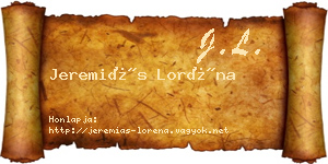 Jeremiás Loréna névjegykártya